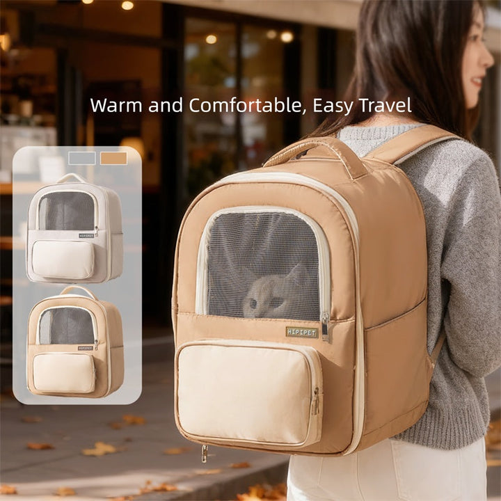Breathable Pet Carrier Backpack With Mesh Window For Travel