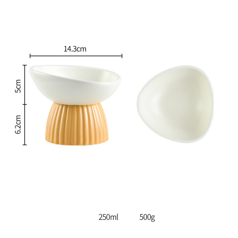 Ceramic Elevated Pet Bowl For Cervical Spine Protection