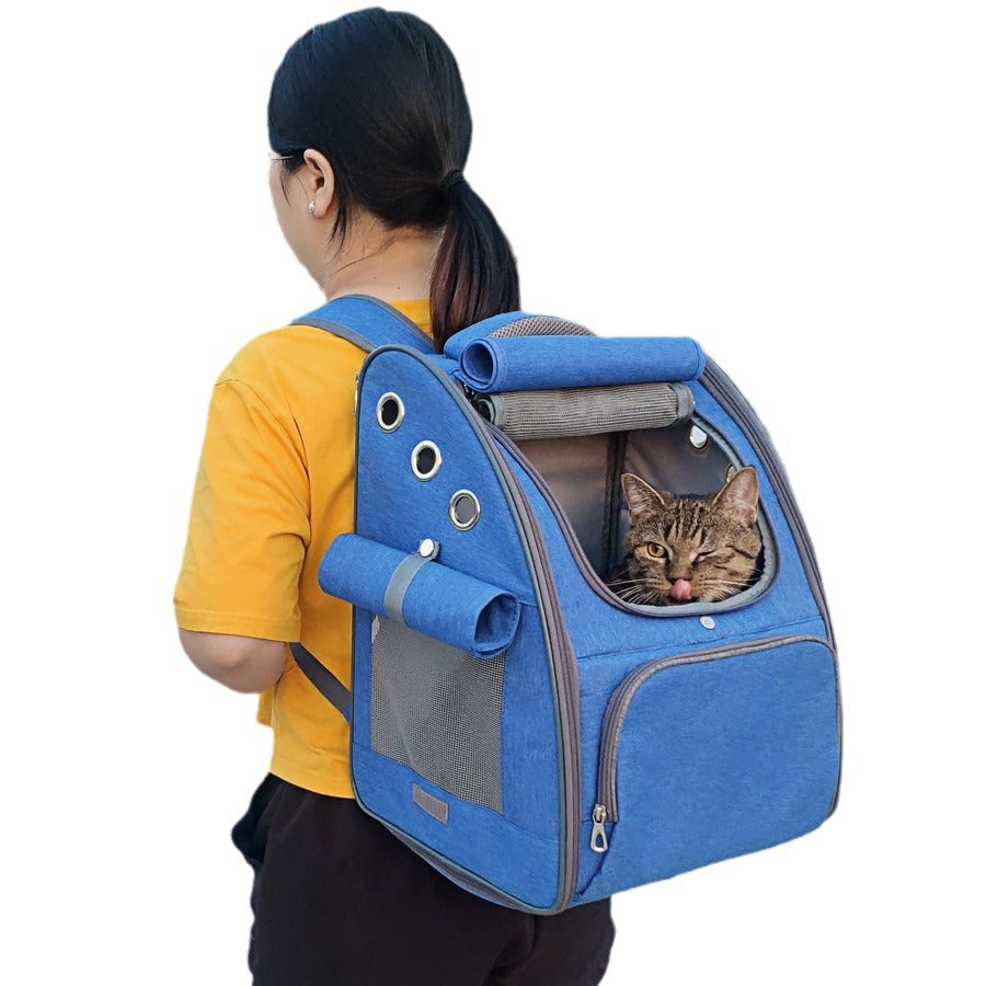 Pet Carrier Travel Bag Foldable Breathable Backpack-style
