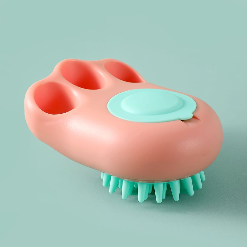 Pet Bath Brush with Claw Massage Comb for Grooming