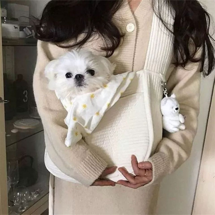 Handmade Canvas Pet Carrier Tote Bag With Breathable Design