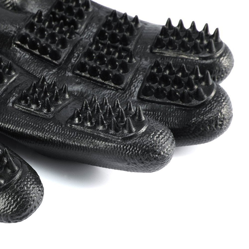 Pet Hair Grooming Glove with Soft Rubber for Shedding and Massage