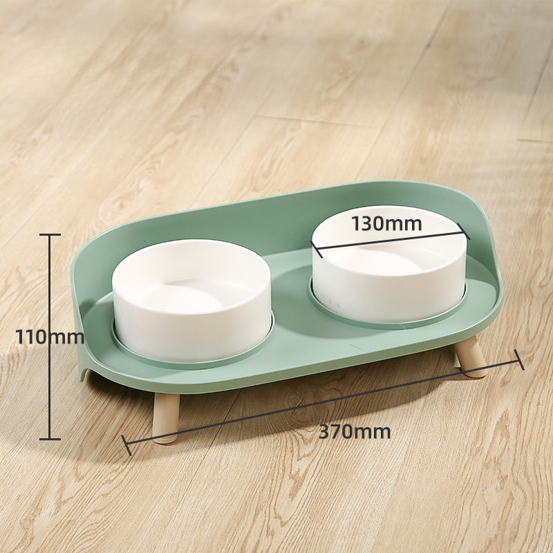 Adjustable Tilted Double Pet Bowl For Spill Proof Feeding