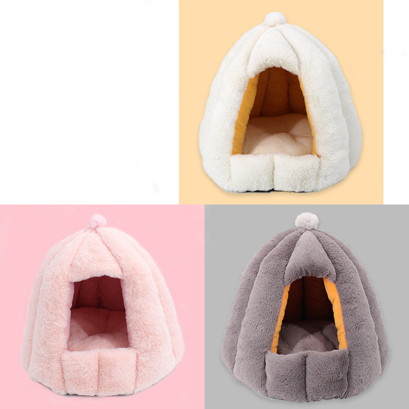 Enclosed Warm Pet Litter Bed For Deep Sleep