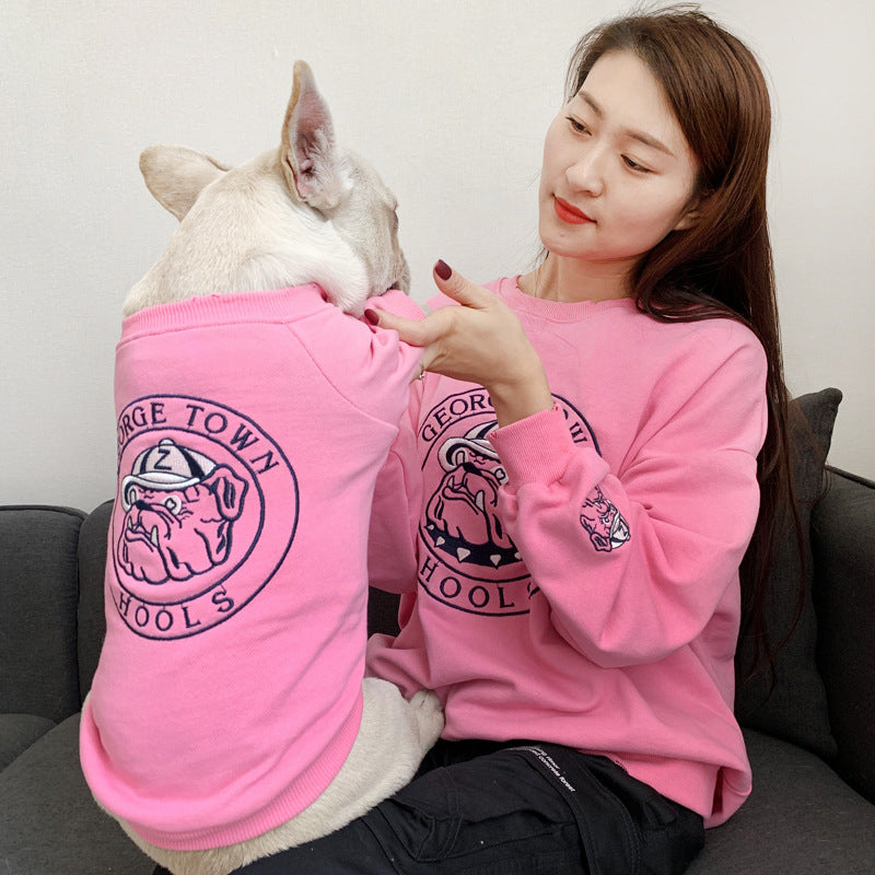 Embroidered Pet Sweater For Spring And Autumn Wear