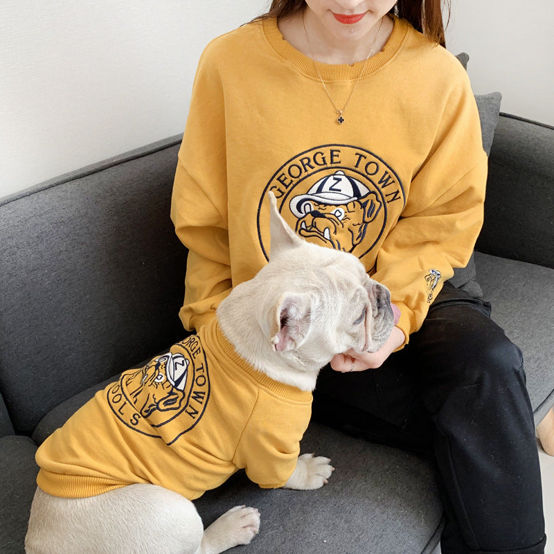 Embroidered Pet Sweater For Spring And Autumn Wear