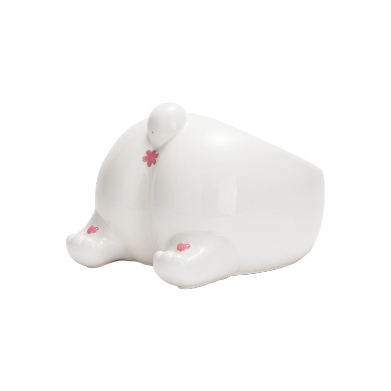Ceramic Elevated Pet Bowl With Holder For Food And Water