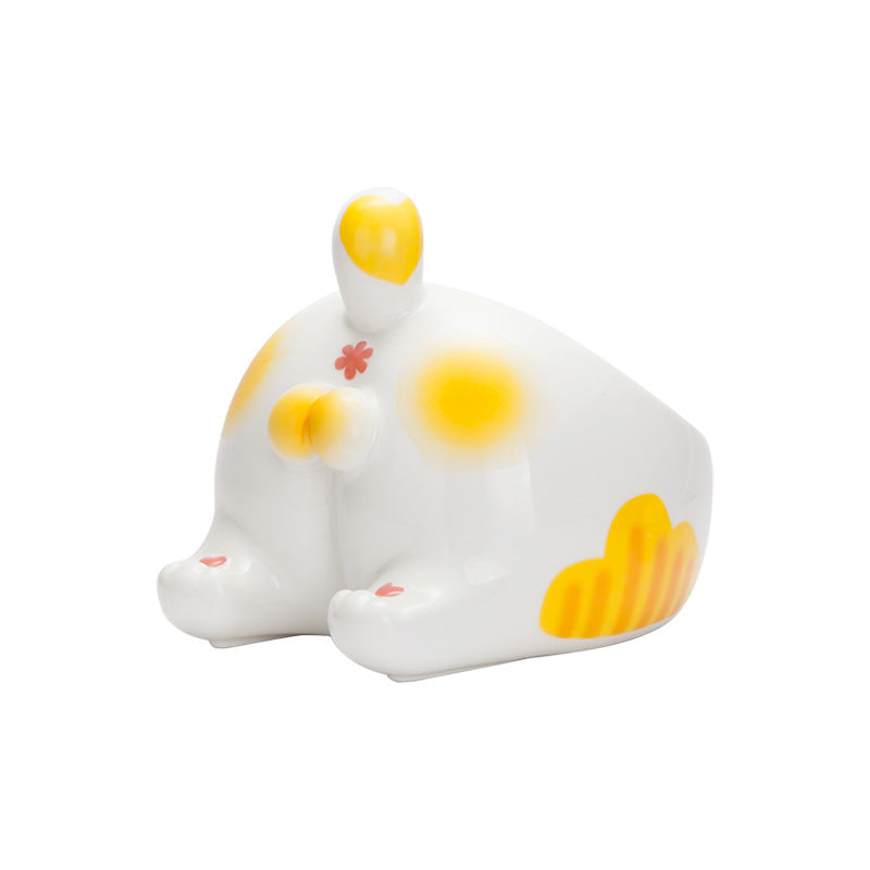 Ceramic Elevated Pet Bowl With Holder For Food And Water