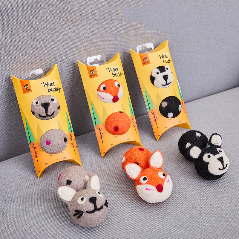 Colorful Felt Stretch Ball Pet Toy With Bell For Play