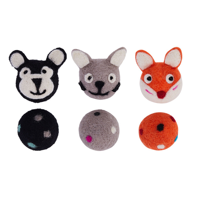 Colorful Felt Stretch Ball Pet Toy With Bell For Play