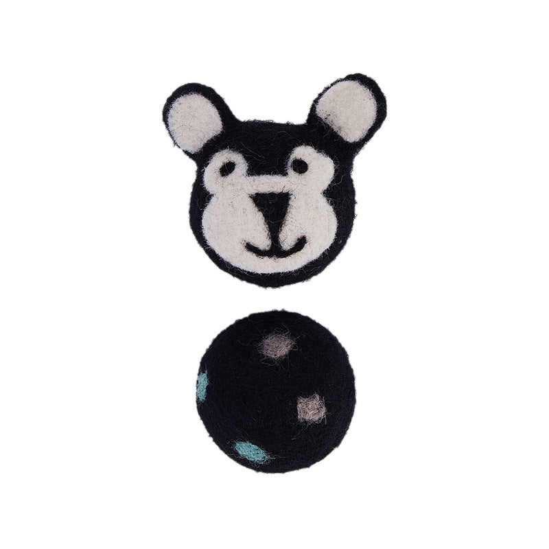 Colorful Felt Stretch Ball Pet Toy With Bell For Play