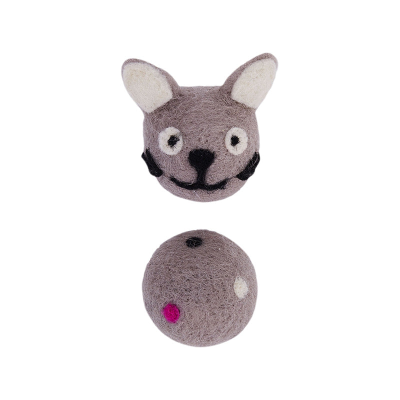 Colorful Felt Stretch Ball Pet Toy With Bell For Play