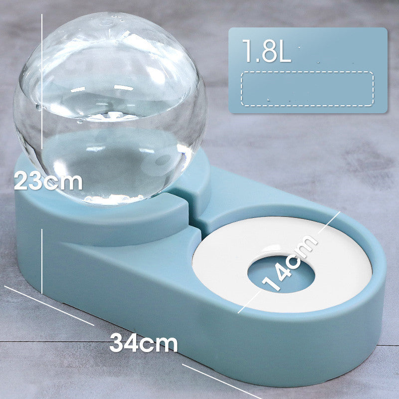 Automatic Pet Water Fountain And Food Feeder Bowl 1.8L