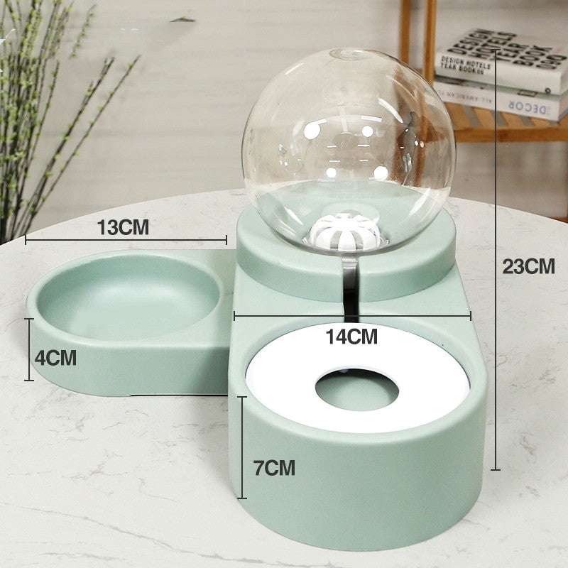 Automatic Pet Water Fountain And Food Feeder Bowl 1.8L