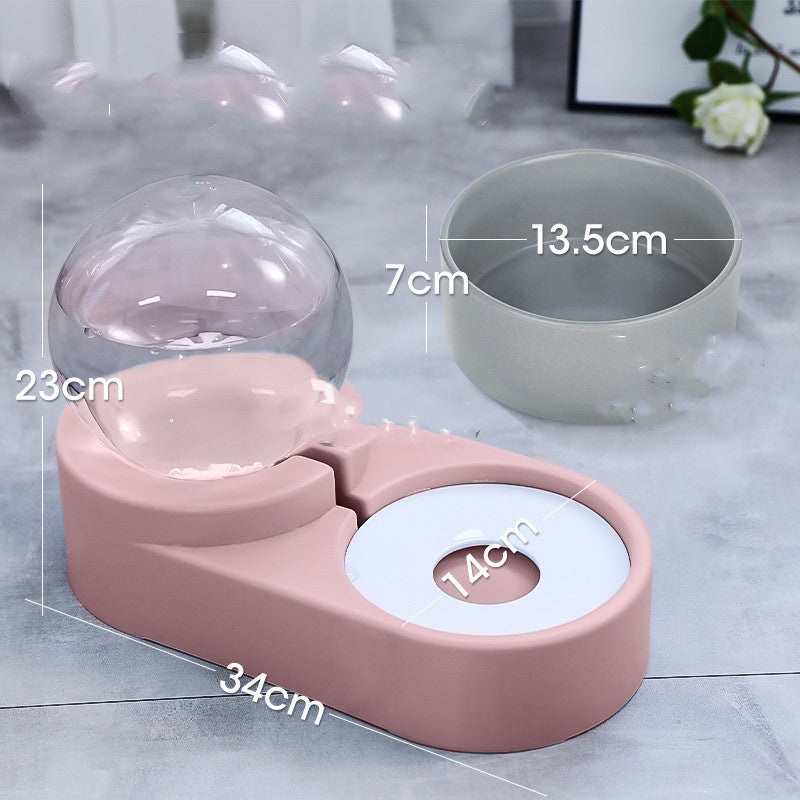 Automatic Pet Water Fountain And Food Feeder Bowl 1.8L