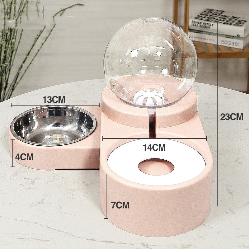 Automatic Pet Water Fountain And Food Feeder Bowl 1.8L
