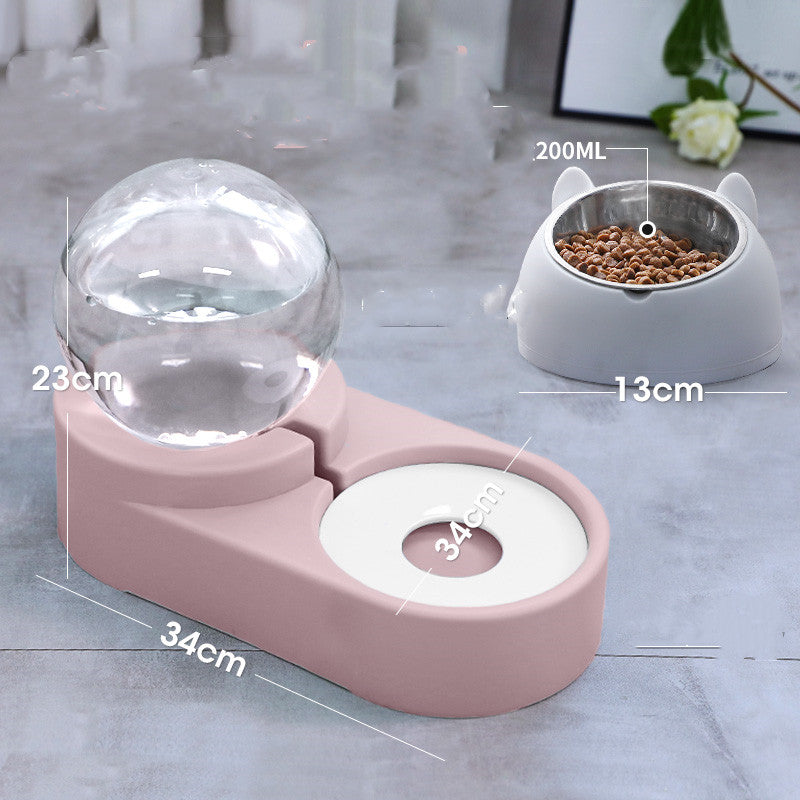 Automatic Pet Water Fountain And Food Feeder Bowl 1.8L