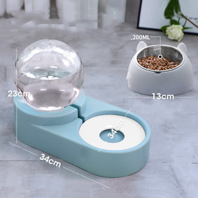 Automatic Pet Water Fountain And Food Feeder Bowl 1.8L