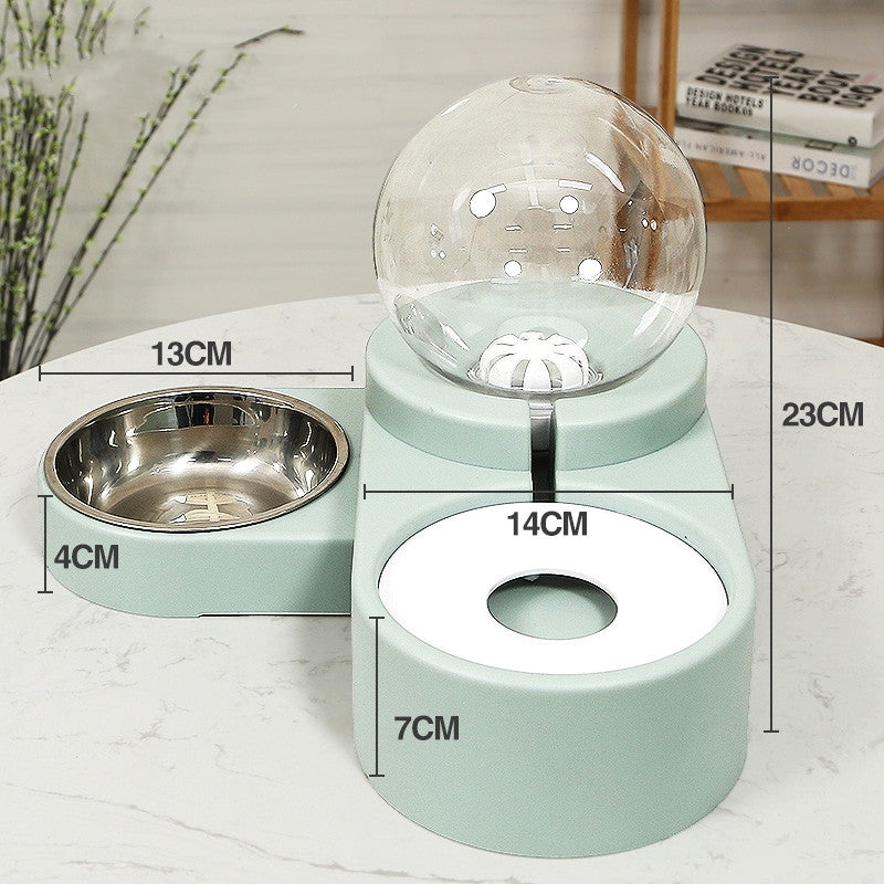 Automatic Pet Water Fountain And Food Feeder Bowl 1.8L
