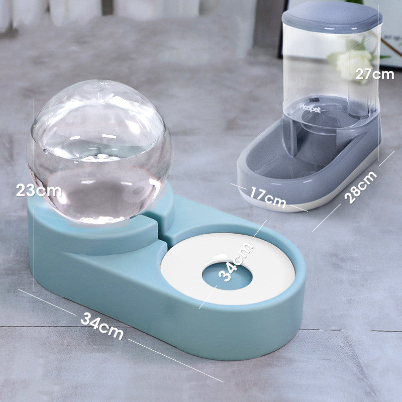 Automatic Pet Water Fountain And Food Feeder Bowl 1.8L