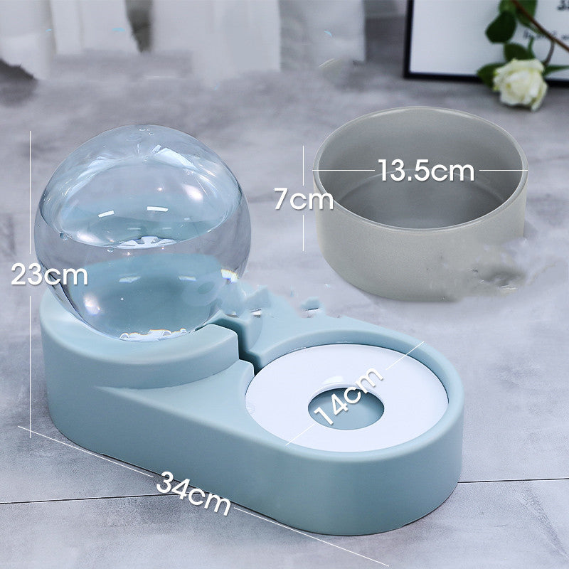 Automatic Pet Water Fountain And Food Feeder Bowl 1.8L