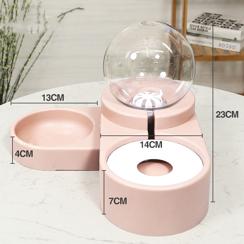 Automatic Pet Water Fountain And Food Feeder Bowl 1.8L