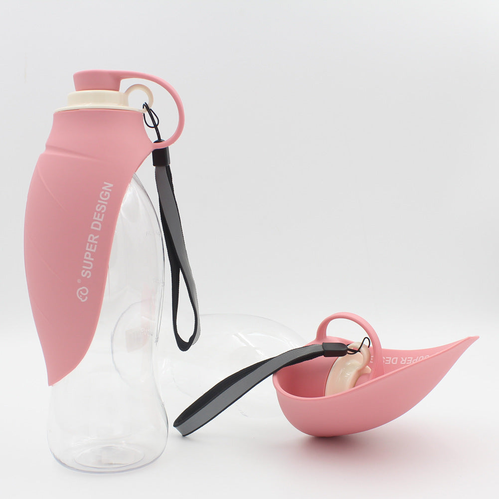Portable Leak Proof Pet Water Dispenser Bottle With Drinking Cup Bowl