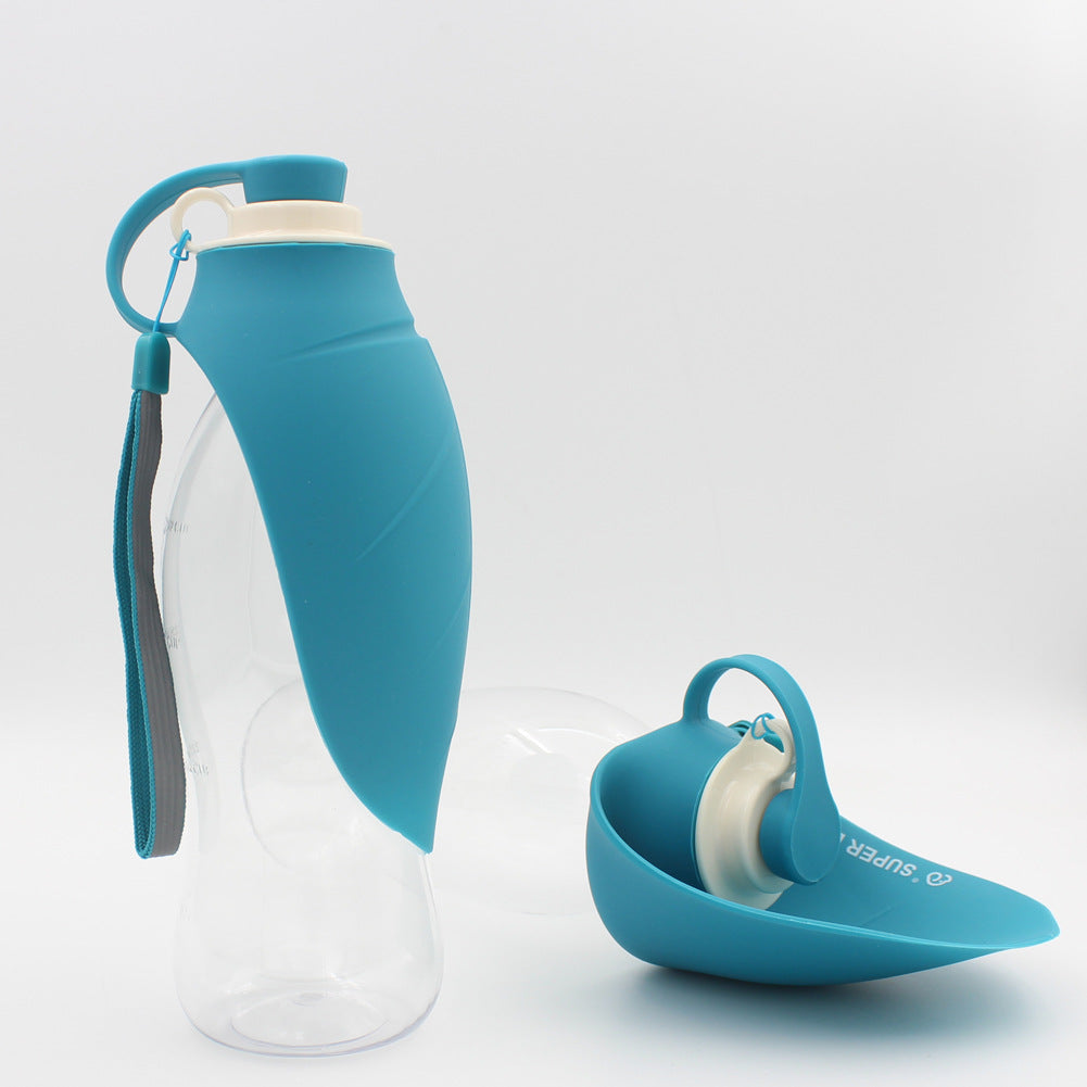 Portable Leak Proof Pet Water Dispenser Bottle With Drinking Cup Bowl