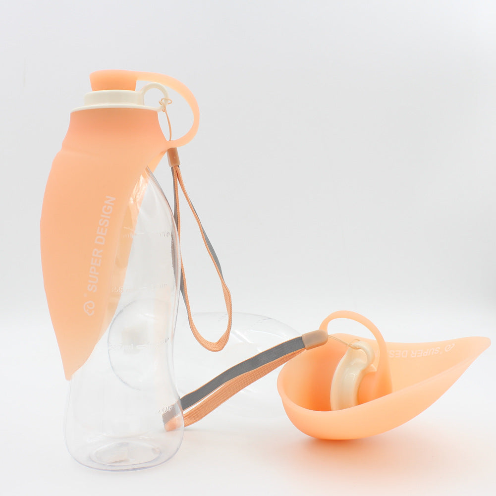 Portable Leak Proof Pet Water Dispenser Bottle With Drinking Cup Bowl