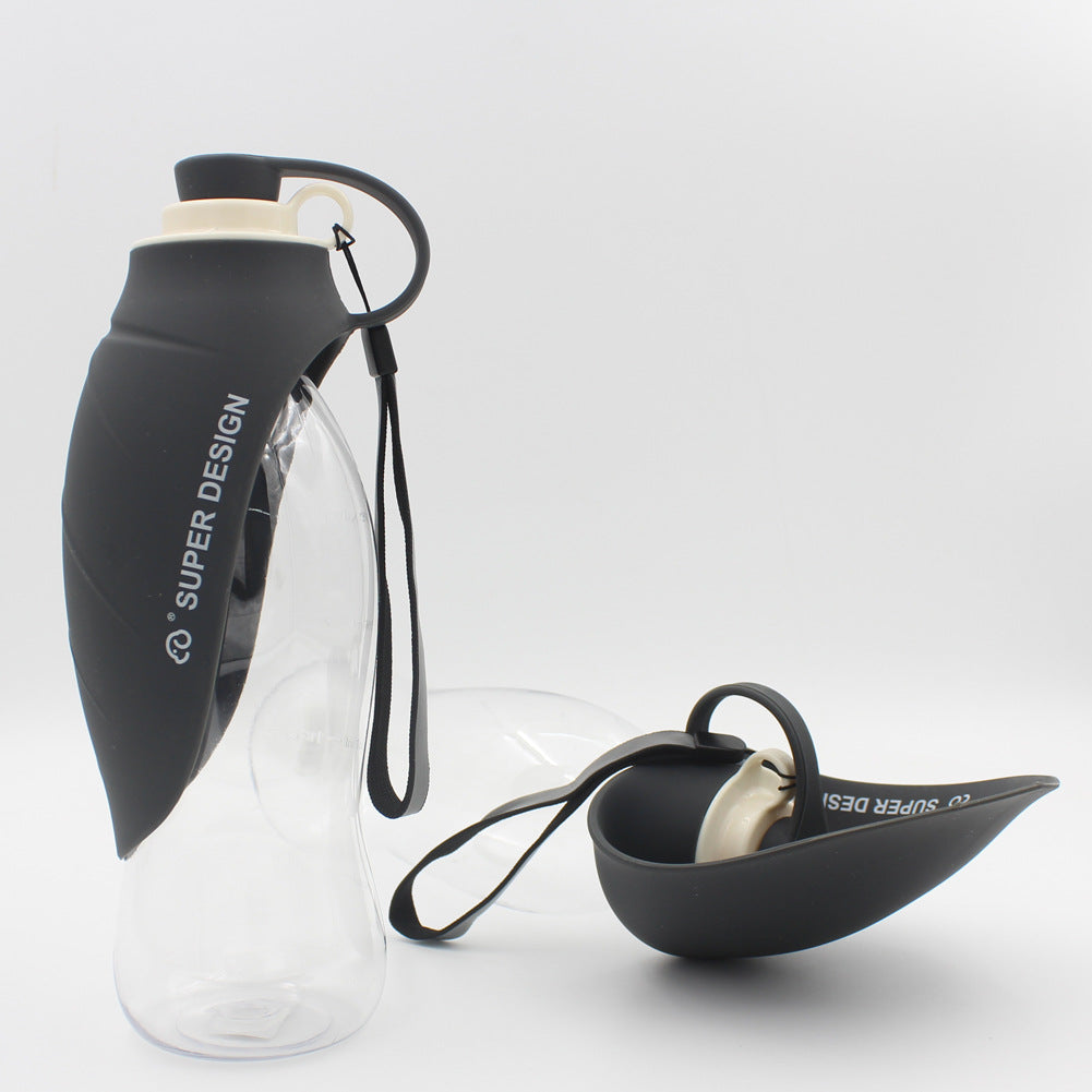 Portable Leak Proof Pet Water Dispenser Bottle With Drinking Cup Bowl