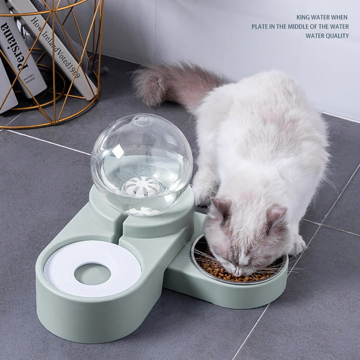 Automatic Pet Water Fountain And Food Feeder Bowl 1.8L