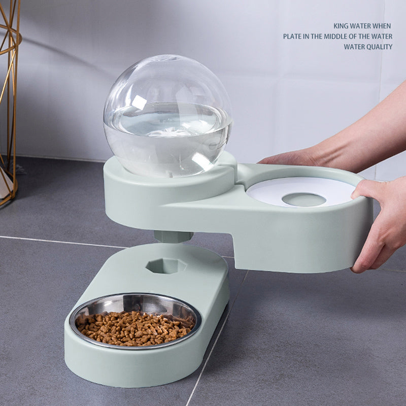 Automatic Pet Water Fountain And Food Feeder Bowl 1.8L