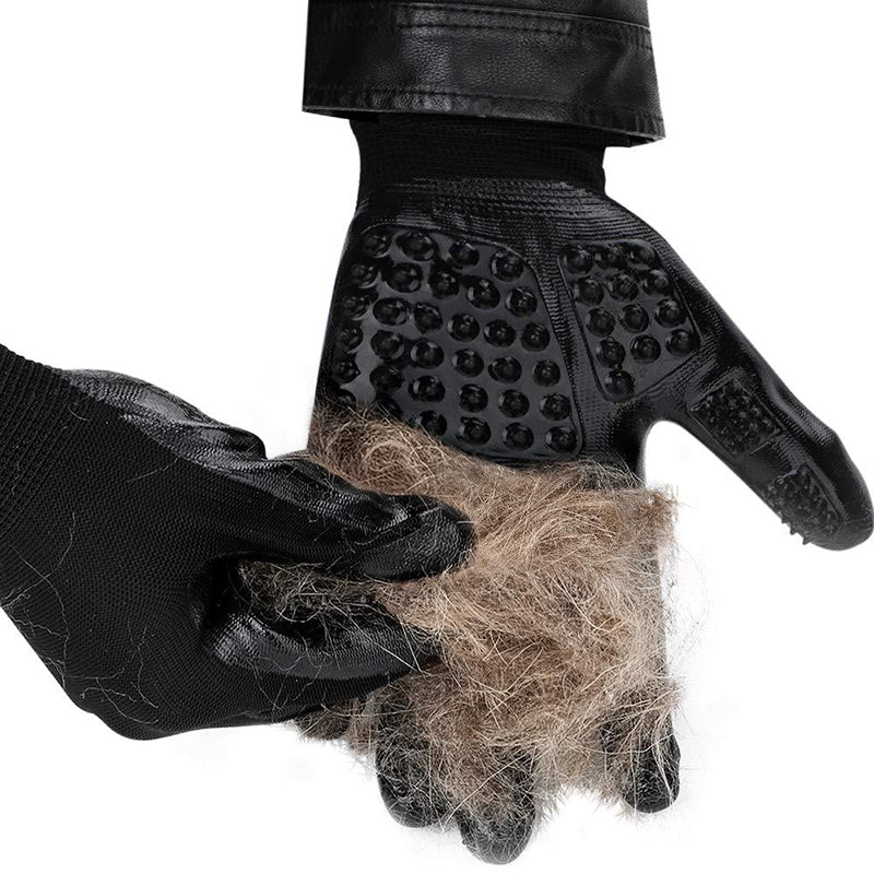 Pet Hair Grooming Glove with Soft Rubber for Shedding and Massage