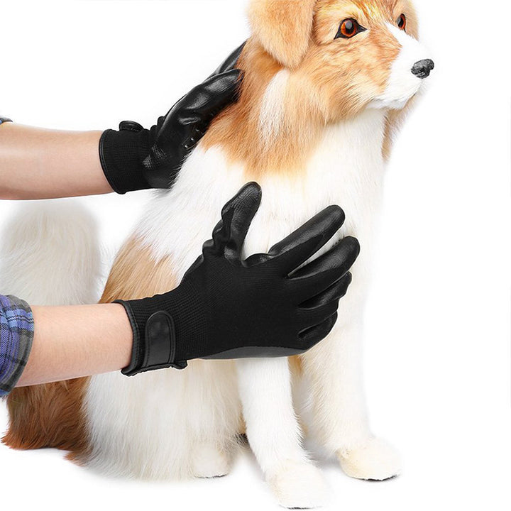 Pet Hair Grooming Glove with Soft Rubber for Shedding and Massage