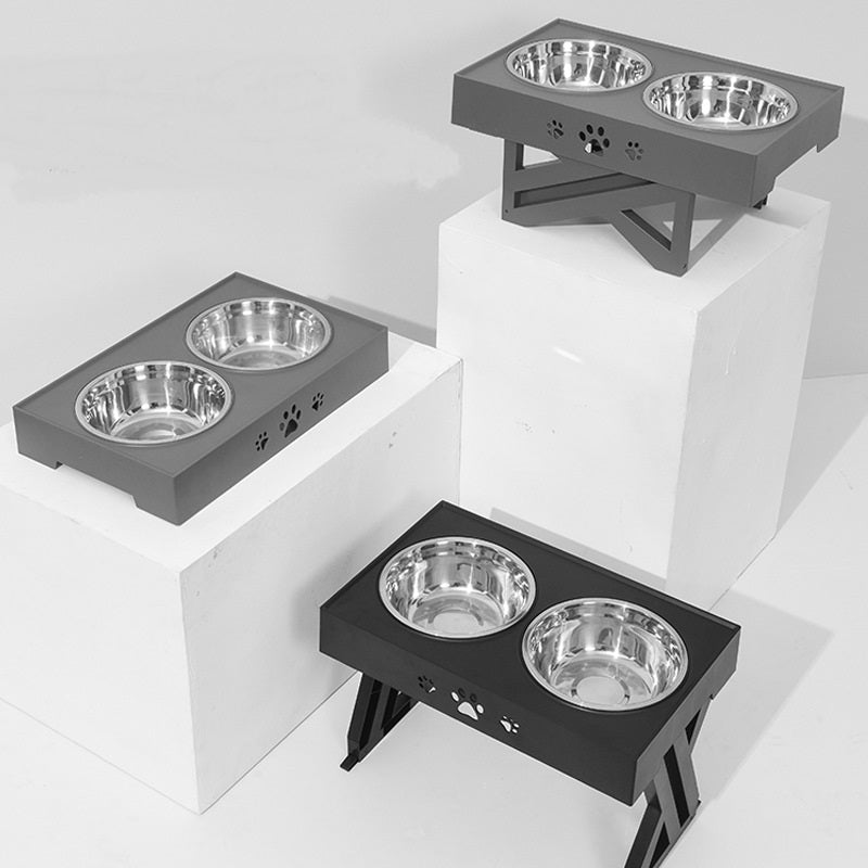 Adjustable Height Large Capacity Stainless Steel Pet Food Bowl