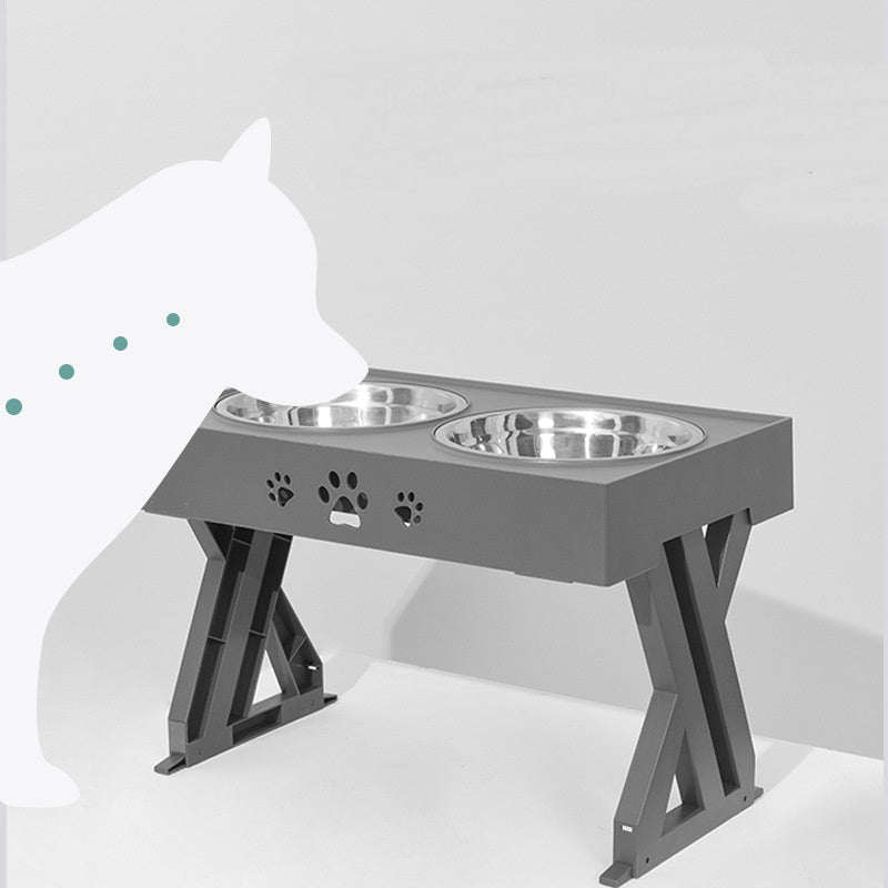 Adjustable Height Large Capacity Stainless Steel Pet Food Bowl