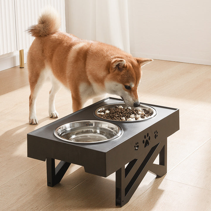 Adjustable Height Large Capacity Stainless Steel Pet Food Bowl
