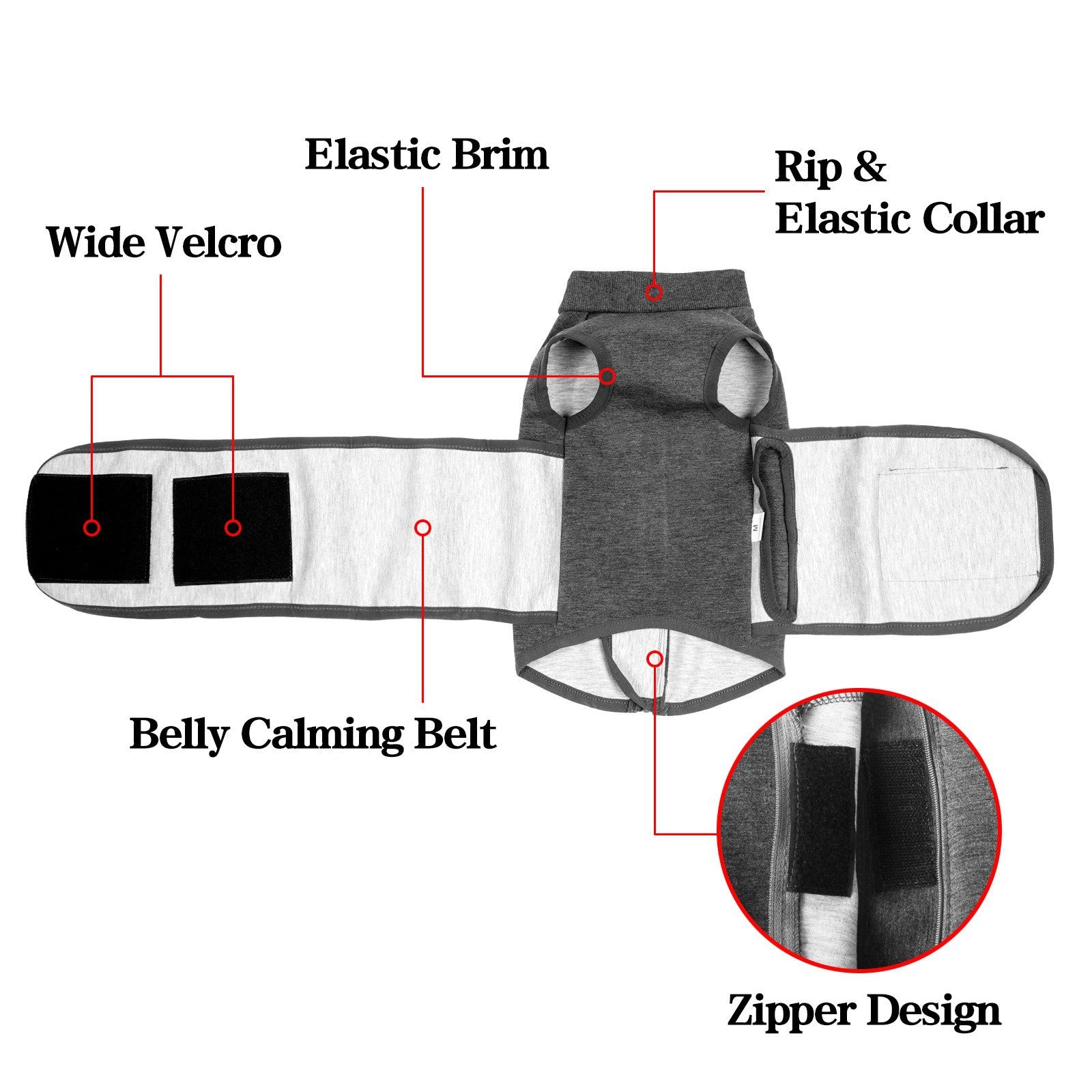 Polyester Cotton Pet Comfort Jacket With Double Layer Design