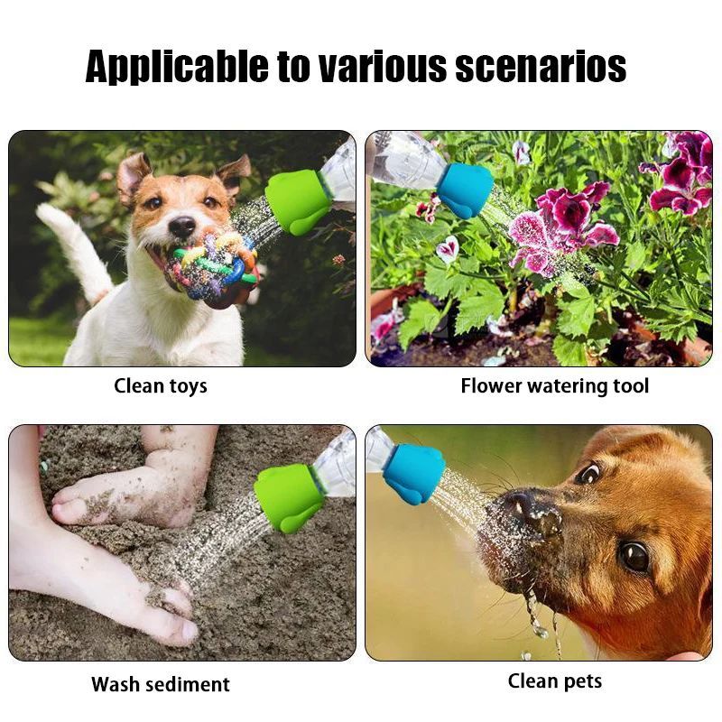Multifunctional Pet Bath Sprayer with Silicone Shower Head and Nozzle