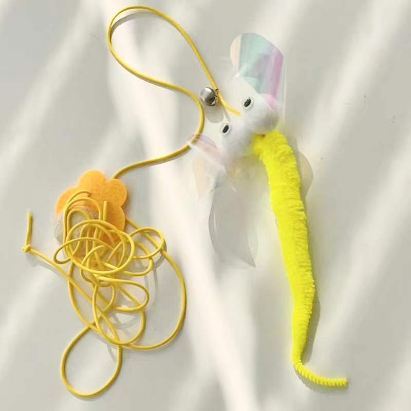 Interactive Hanging Mouse Toy With Rope Telescopic Design For Pets