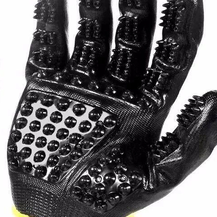 Pet Hair Grooming Glove with Soft Rubber for Shedding and Massage
