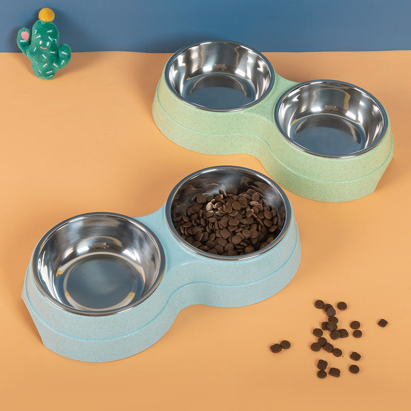 Double Stainless Steel Pet Feeding Bowls For Food And Water