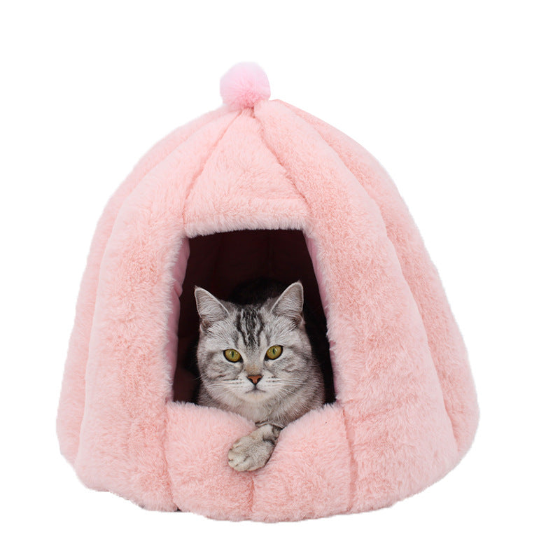 Enclosed Warm Pet Litter Bed For Deep Sleep