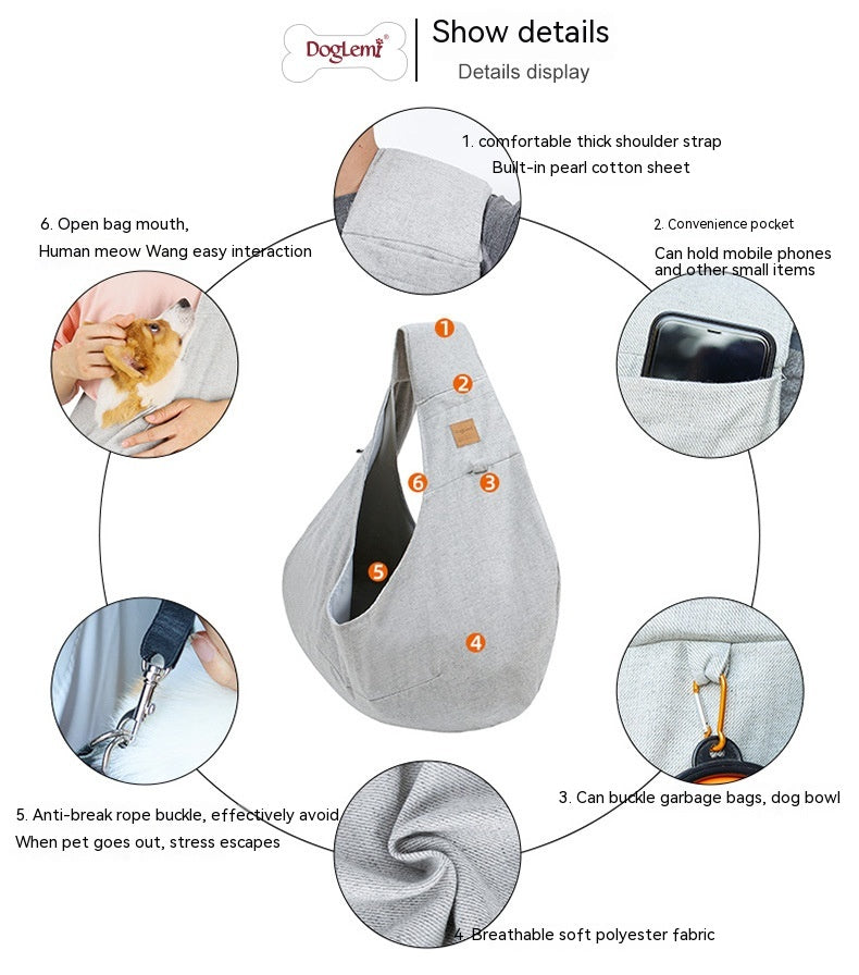 Comfortable Hug Style Pet Shoulder Carrier Bag For Travel
