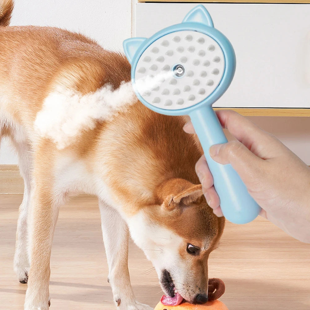 Multifunctional Pet Grooming Brush with Mist and Self-Cleaning Function