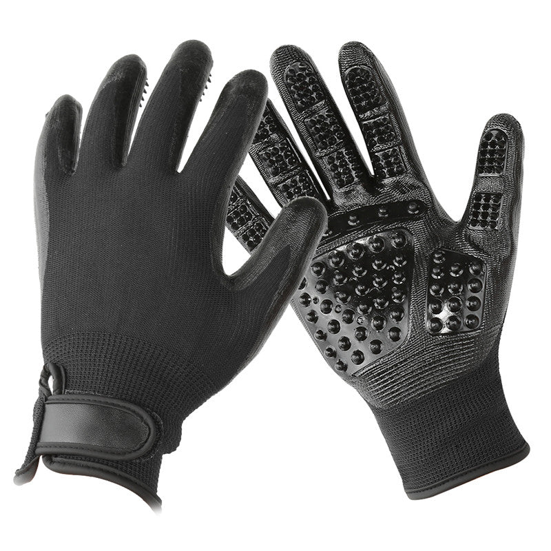 Pet Hair Grooming Glove with Soft Rubber for Shedding and Massage