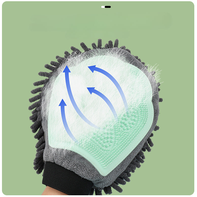2-in-1 Pet Bathing Brush and Grooming Glove for Brushing Massaging