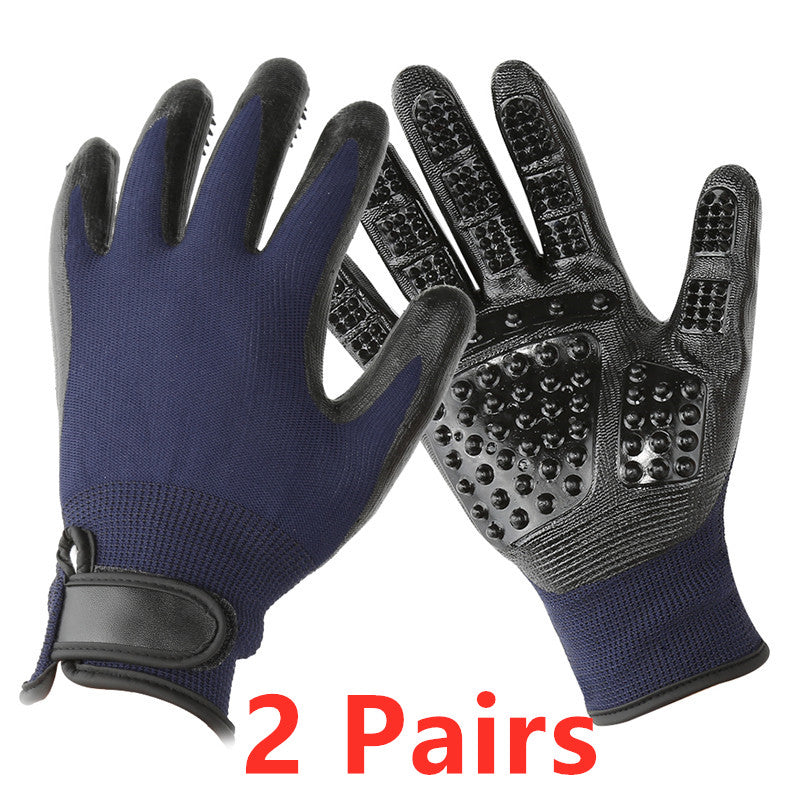 Pet Hair Grooming Glove with Soft Rubber for Shedding and Massage