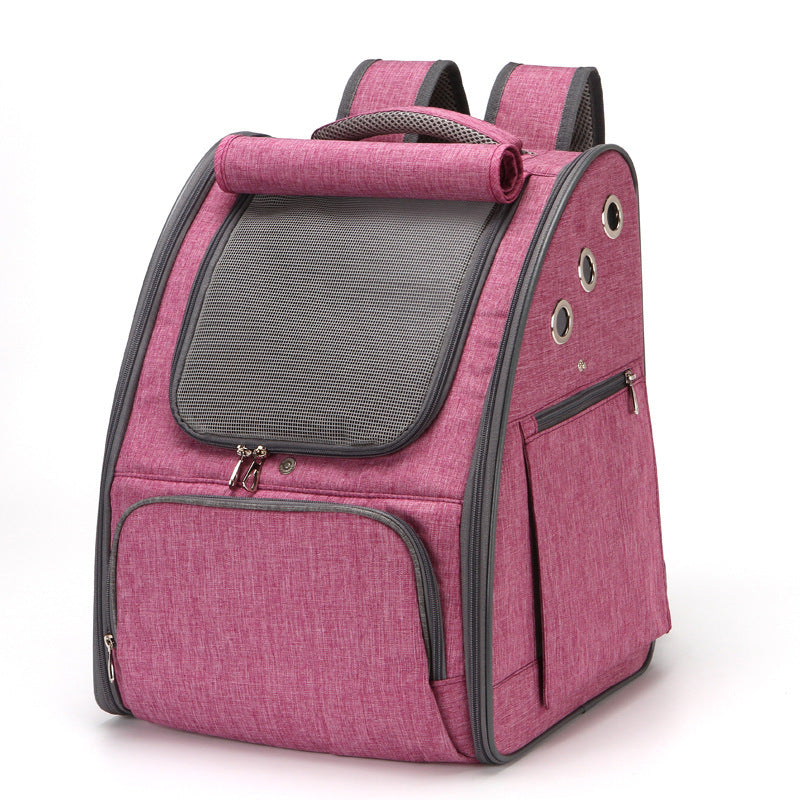 Pet Carrier Travel Bag Foldable Breathable Backpack-style