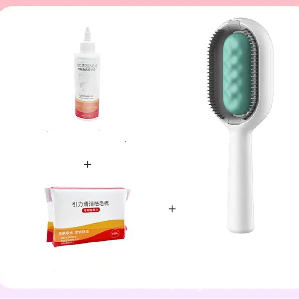 Pet Dematting Brush and Comb for Hair Removal with Collection Tank